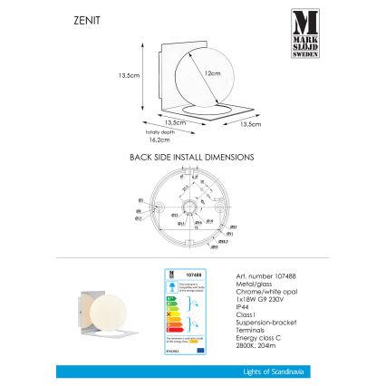 Markslöjd 107488 - Kylpyhuoneen seinävalaisin ZENIT 1xG9/18W/230V IP44