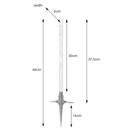 Markslöjd 107719 - LED ulkovalaisin GARDEN24 LED/3W/24V 57,5 cm IP44 musta/kirkas