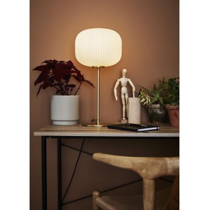 Markslöjd 107819 - Pöytävalaisin SOBER 1xE27/60W/230V valkoinen/messinki