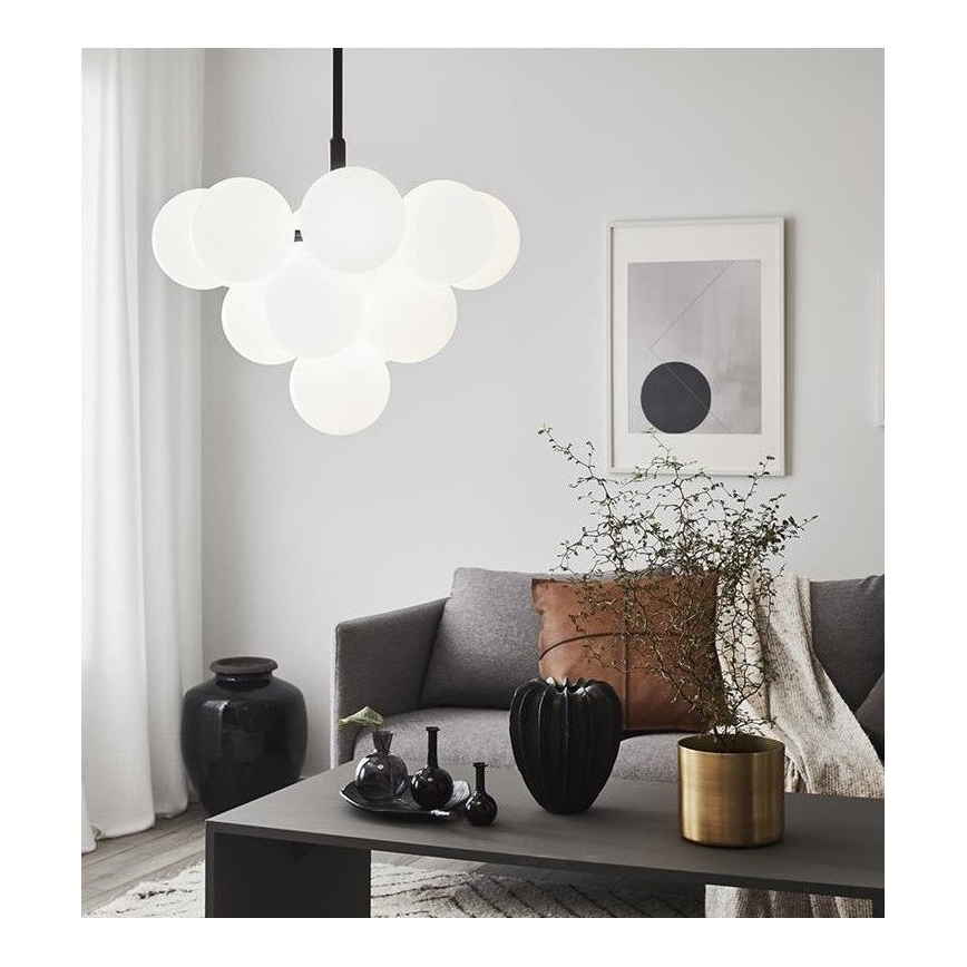 Markslöjd 107911 - Varrellinen kattokruunu MERLOT 13xG9/20W/230V halkaisija 56 cm valkoinen/musta