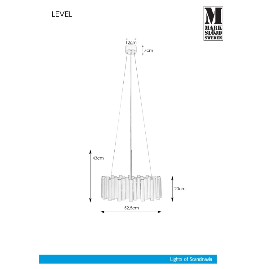 Markslöjd 107925 - Riippukattokruunu LEVEL 3xE27/60W/230V