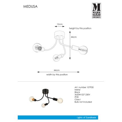 Markslöjd 107930 - Kiinteä kattokruunu MEDUSA 3xE27/20W/230V