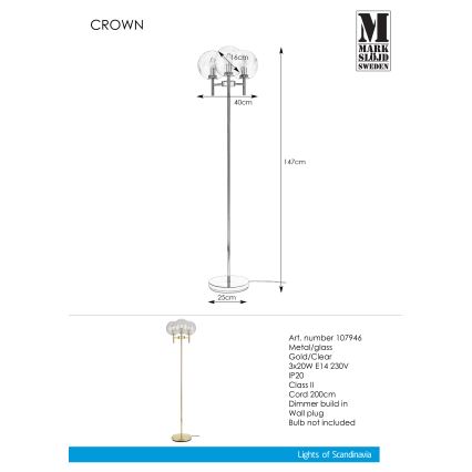 Markslöjd 107946 - Lattialamppu CROWN 3xE14/20W/230V