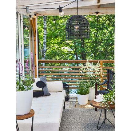 Markslöjd 107990 - LED-riippuvalaisin ulkokäyttöön GARDEN24 LED/2,86W/24V IP44 rottinki/musta