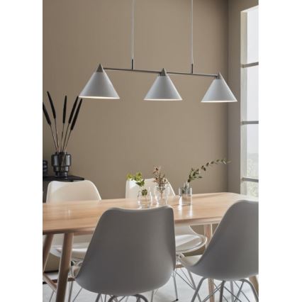 Markslöjd 108075 - Kattokruunu narulla KLINT 3xE14/40W/230V valkoinen