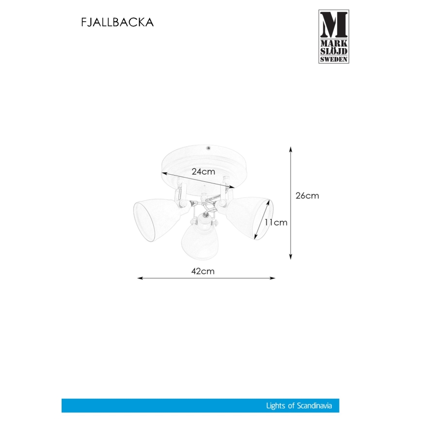 Markslöjd 108083 - Kylpyhuoneen kohdevalo FJÄLLBACKA 3xG9/20W/230V IP44 valkoinen