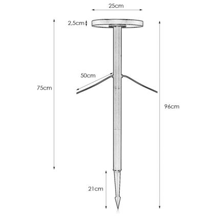 Markslöjd 108173 - LED-ulkovalaisin GARDEN24 LED/5W/24V 75 cm IP44 musta