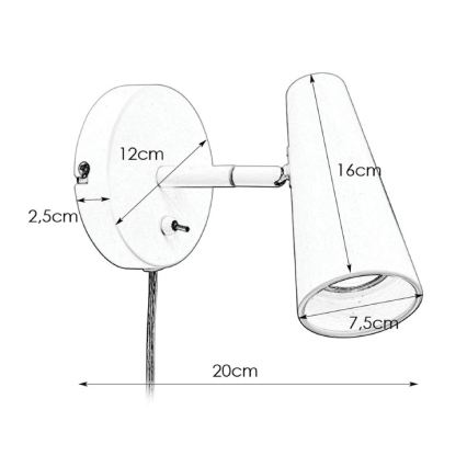 Markslöjd 108200 - Seinävalaisin CREST 1xGU10/7W/230V musta