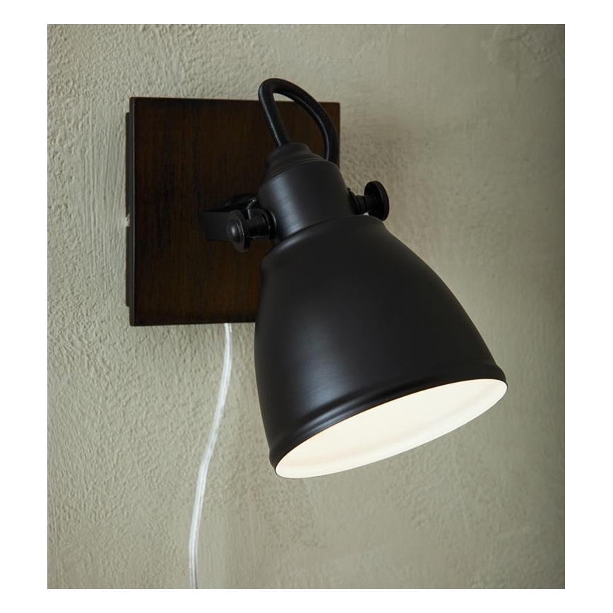 Markslöjd 108211 - Seinäkohdevalo NATIVE 1xE14/18W/230V musta/ruskea