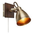 Markslöjd 108212 - Seinäkohdevalo NATIVE 1xE14/18W/230V messinki/puu