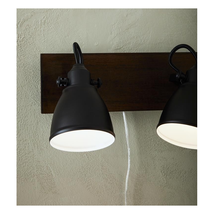 Markslöjd 108213 - Seinäkohdevalo NATIVE 2xE14/18W/230V musta/ruskea