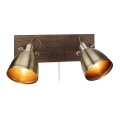 Markslöjd 108214 - Seinäkohdevalo NATIVE 2xE14/18W/230V messinki/puu