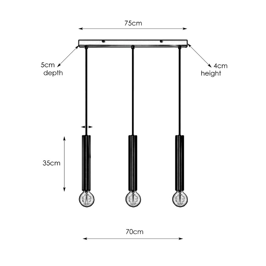 Markslöjd 108261 - Kattokruunu johdossa SENCILLO 3xE27/40W/230V kulta
