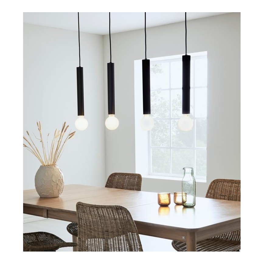 Markslöjd 108264 - Kattokruunu johdossa SENCILLO 4xE27/40W/230V musta