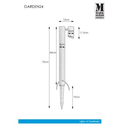 Markslöjd 108485 - LED-ulkovalaisin GARDEN24 LED/6W/24V 60 cm IP44 musta