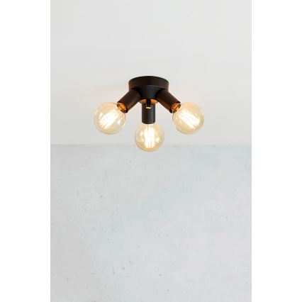 Markslöjd 108549 - Kattovalo MAZZO 3xE27/40W/230V musta