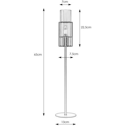 Markslöjd 108556 - Pöytävalaisin TUBO 1xE14/40W/230V 65 cm musta/clear
