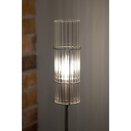 Markslöjd 108558 - Pöytävalaisin TUBO 1xE14/40W/230V 65 cm kiiltävä kromi/clear