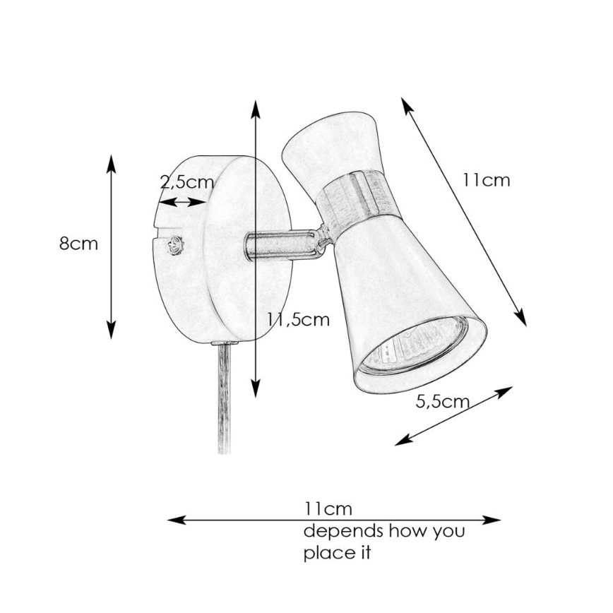 Markslöjd 108625 - Seinäkohdevalo FOLIE 1xGU10/7W/230V musta/messinki
