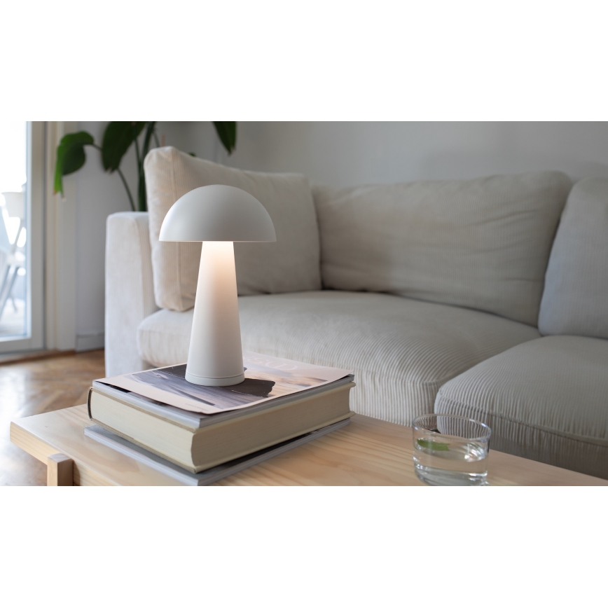 Markslöjd 108656 - LED Himmennettävä ladattava lamppu FUNGI LED/1,5W/5V IP44 valkoinen