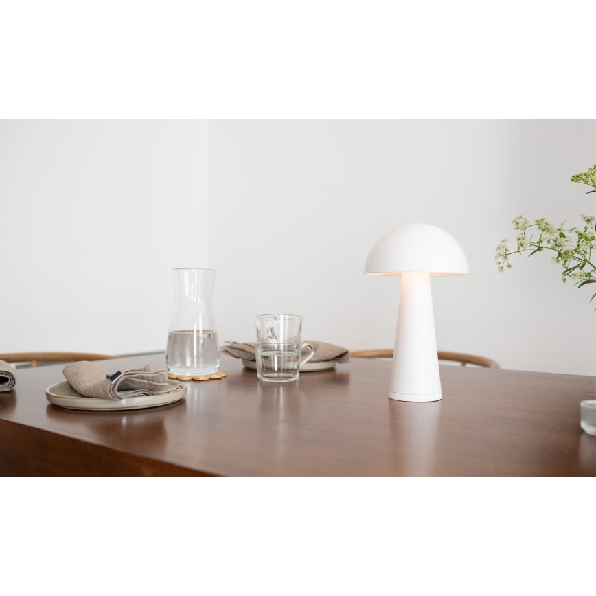 Markslöjd 108656 - LED Himmennettävä ladattava lamppu FUNGI LED/1,5W/5V IP44 valkoinen