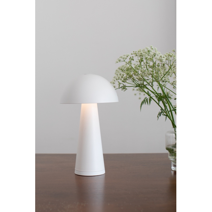 Markslöjd 108656 - LED Himmennettävä ladattava lamppu FUNGI LED/1,5W/5V IP44 valkoinen