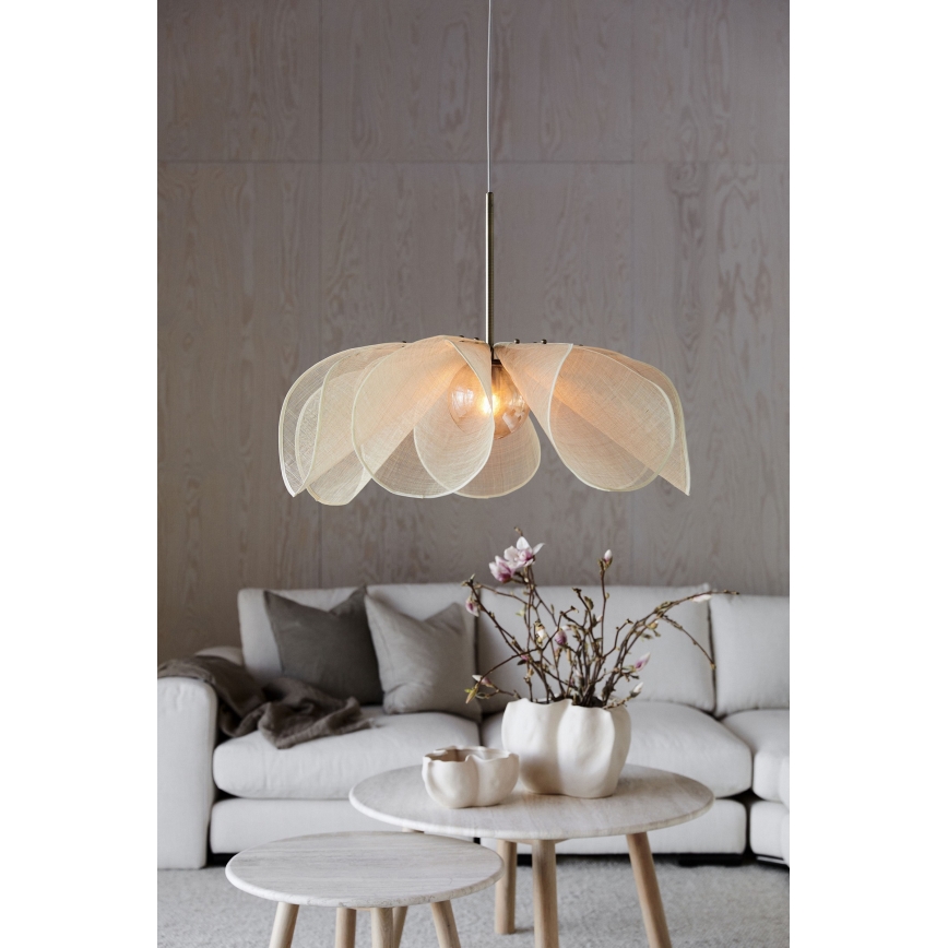 Markslöjd 108661 - Kattokruunu johdossa STYRKA 1xE27/40W/230V halkaisija 75 cm beige
