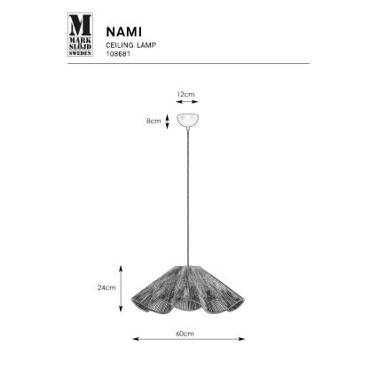 Markslöjd 108681 - Kattokruunu johdossa NAMI 1xE27/40W/230V ruskea
