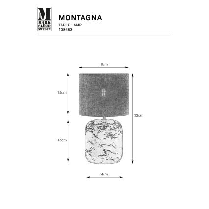 Markslöjd 108683 - Pöytävalaisin MONTAGNA 1xE14/40W/230V 32 cm beige/musta