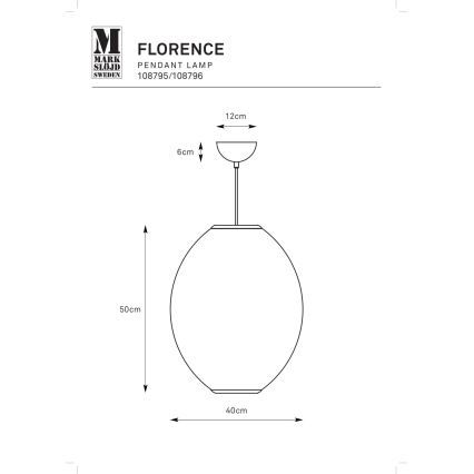 Markslöjd 108796 - Kattokruunu johdossa FLORENCE 1xE27/40W/230V valkoinen