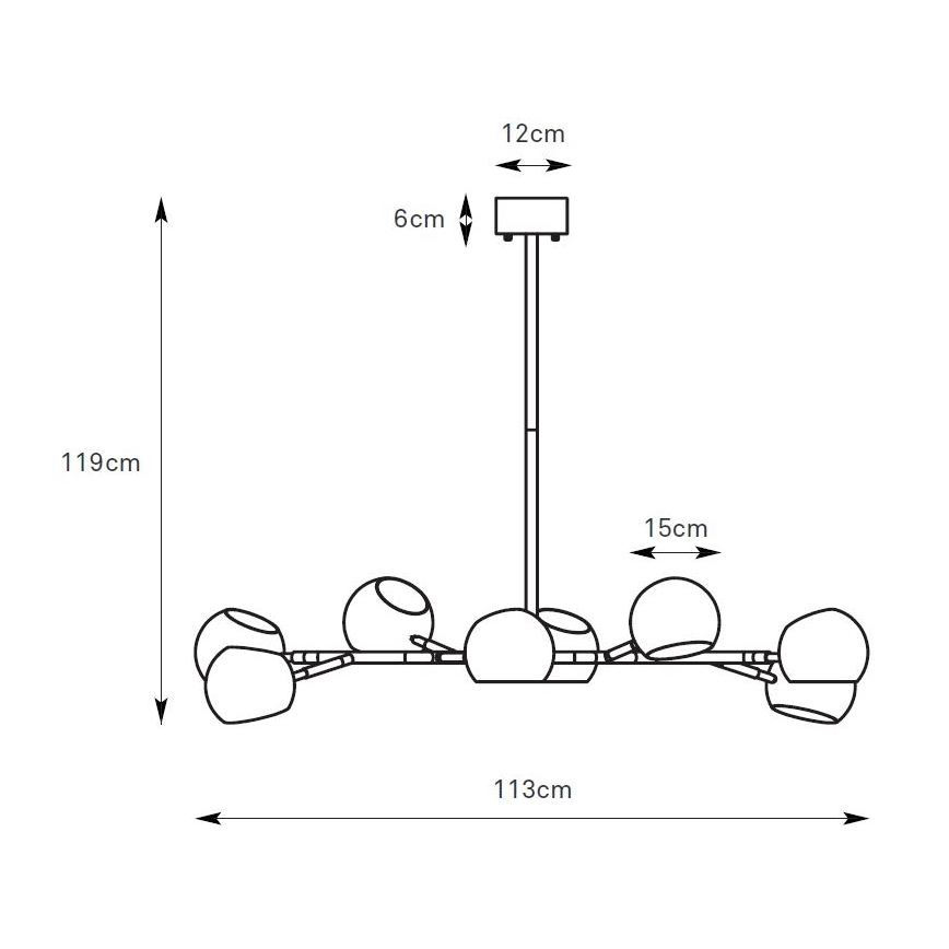 Markslöjd 108852 - Riippukattokruunu EDGAR 8xE14/40W/230V musta