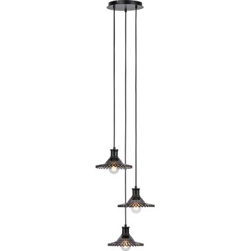 Markslöjd 108853 - Kattokruunu johdossa NOVIA 3xE27/40W/230V musta/savuinen