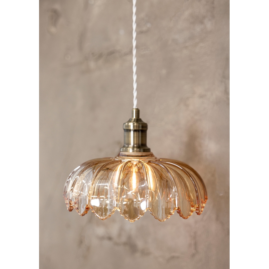 Markslöjd 108858 - Kattokruunu johdossa KURAGE 1xE27/40W/230V messinki/savuinen beige