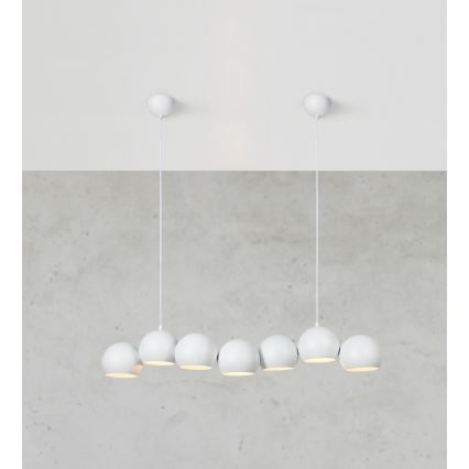 Markslöjd 108859 - Kattokruunu johdossa CUPOLO 7xE14/40W/230V valkoinen