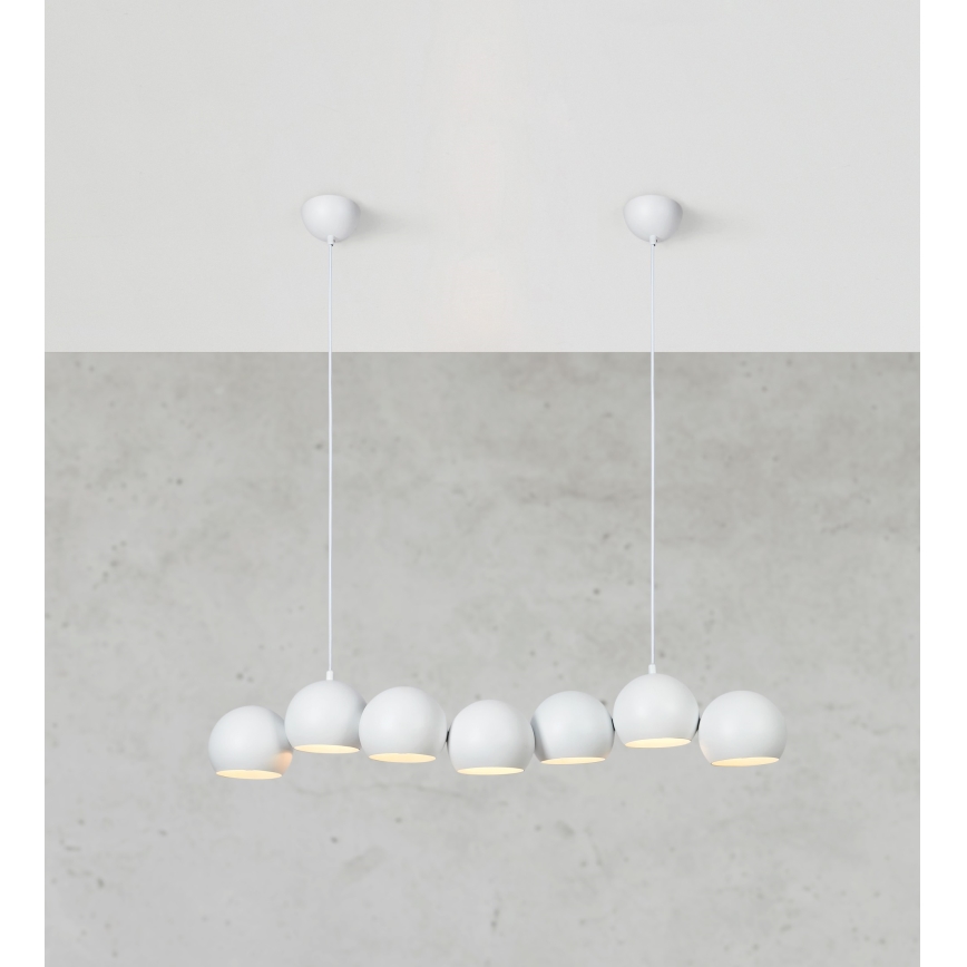 Markslöjd 108859 - Kattokruunu johdossa CUPOLO 7xE14/40W/230V valkoinen