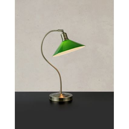 Markslöjd 108864 - Pöytävalaisin VELA 1xE27/40W/230V messinki/vihreä