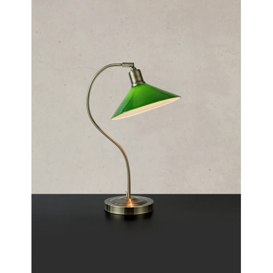 Markslöjd 108864 - Pöytävalaisin VELA 1xE27/40W/230V messinki/vihreä