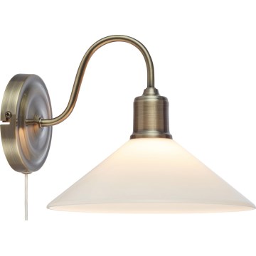 Markslöjd 108865 - Seinävalaisin VELA 1xE27/40W/230V messinki/valkoinen