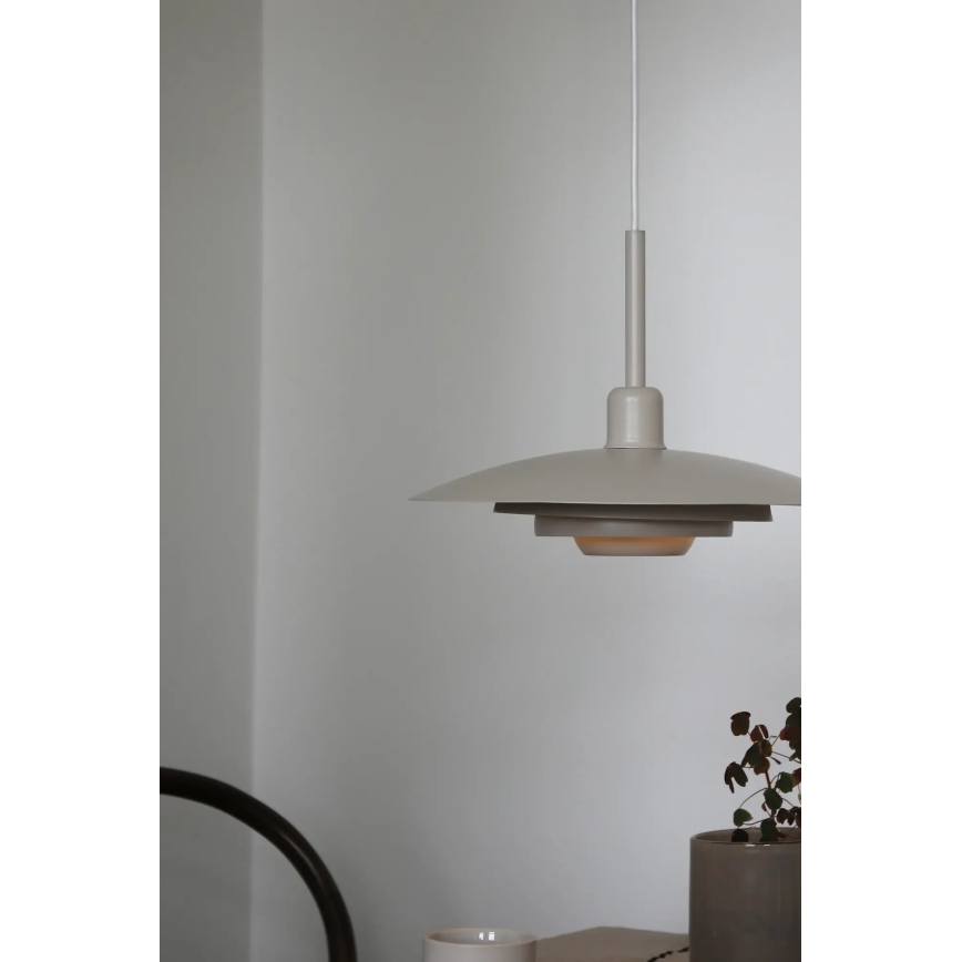 Markslöjd 108875 - Riippuvalaisin vaijerilla PINY 1xE27/60W/230V, halkaisija 35 cm, beige