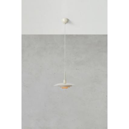 Markslöjd 108875 - Riippuvalaisin vaijerilla PINY 1xE27/60W/230V, halkaisija 35 cm, beige