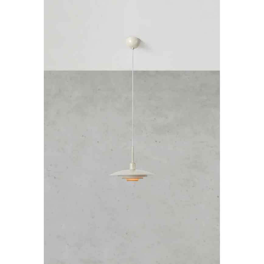 Markslöjd 108875 - Riippuvalaisin vaijerilla PINY 1xE27/60W/230V, halkaisija 35 cm, beige