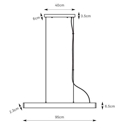 Markslöjd 108892 - himmennettävä PLANO-riippuvalaisin kaapelilla LED/38W/230V, valkoinen