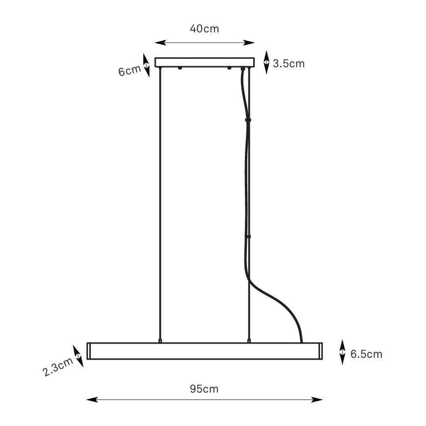 Markslöjd 108892 - himmennettävä PLANO-riippuvalaisin kaapelilla LED/38W/230V, valkoinen