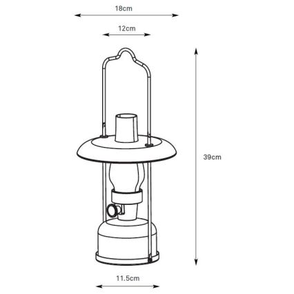 Markslöjd 108893 - LED himmennettävä ulkokäyttöinen ladattava pöytälamppu FANOS LED/2,5W/3,7V 4000 mAh IP44 musta