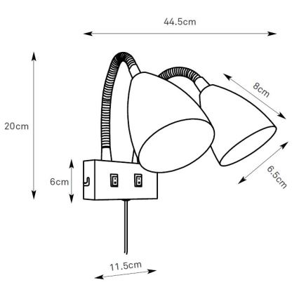 Markslöjd 108900 - CIRO-seinäspotti 2x GU10/7W/230V, valkoinen