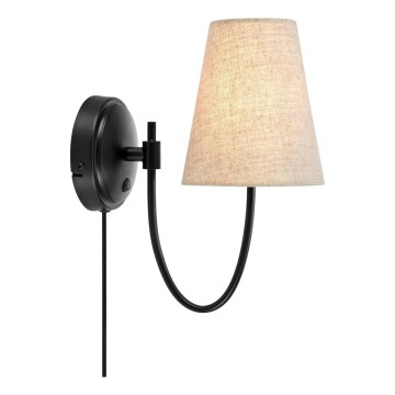Markslöjd 108907 - Seinävalaisin AMAR 1xE14/40W/230V beige/musta