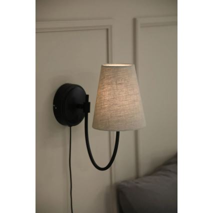 Markslöjd 108907 - Seinävalaisin AMAR 1xE14/40W/230V pellava/musta