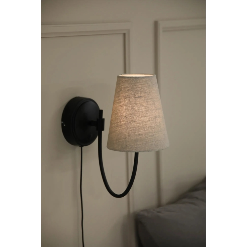 Markslöjd 108907 - Seinävalaisin AMAR 1xE14/40W/230V pellava/musta