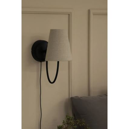 Markslöjd 108907 - Seinävalaisin AMAR 1xE14/40W/230V pellava/musta