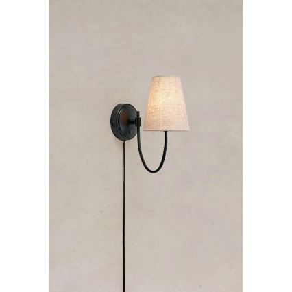 Markslöjd 108907 - Seinävalaisin AMAR 1xE14/40W/230V pellava/musta